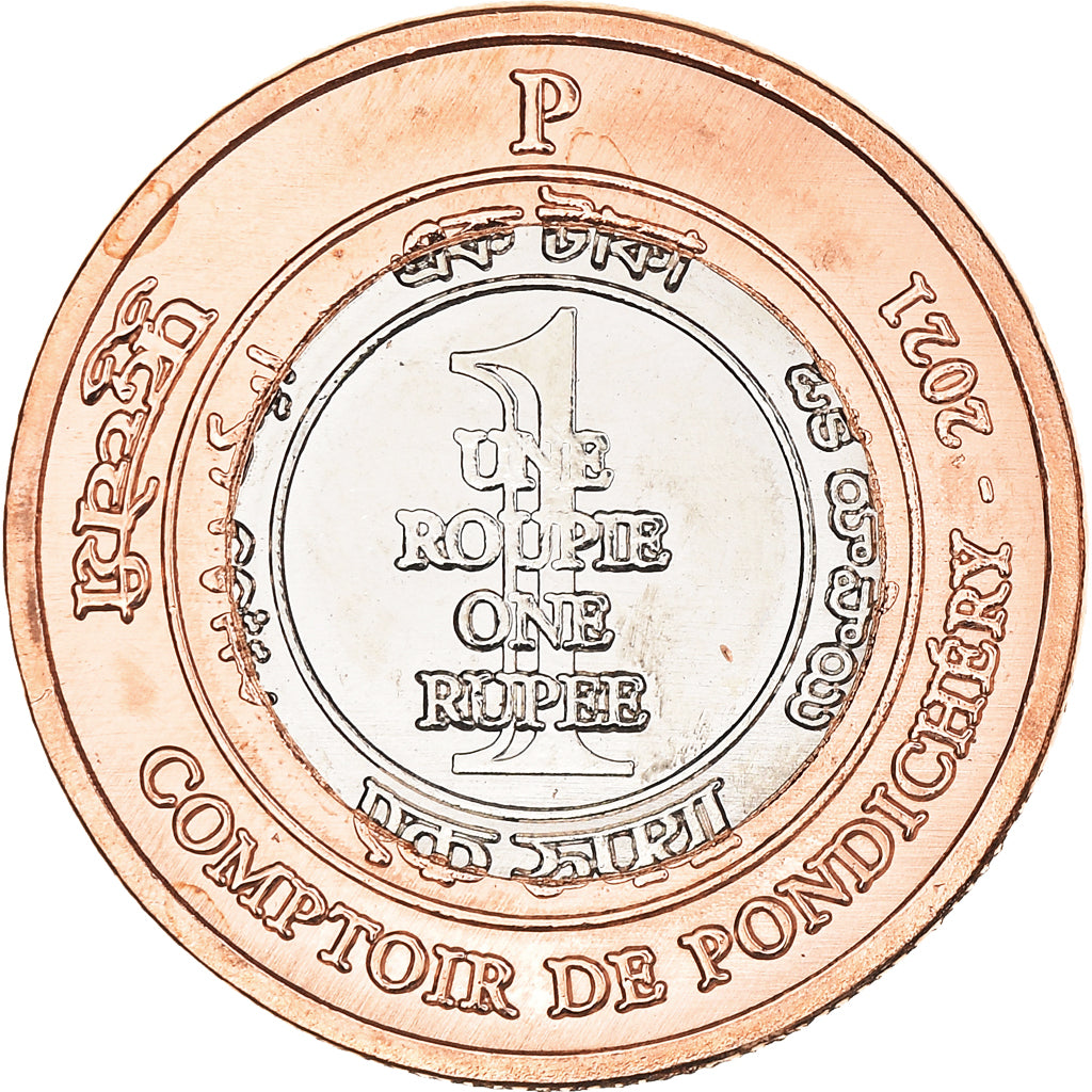 Coin, INDIA-FRENCH, Rupee, 2021, Pondichery, MS(63), Bi-Metallic, KM:New