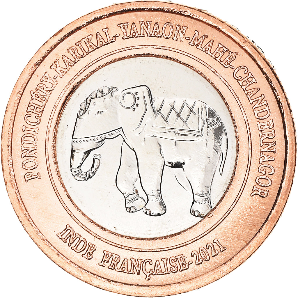 Coin, INDIA-FRENCH, Rupee, 2021, Pondichery, MS(63), Bi-Metallic, KM:New