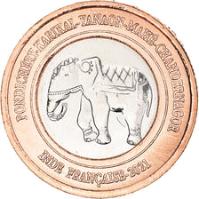 Coin, INDIA-FRENCH, Rupee, 2021, Pondichery, MS(63), Bi-Metallic, KM:New