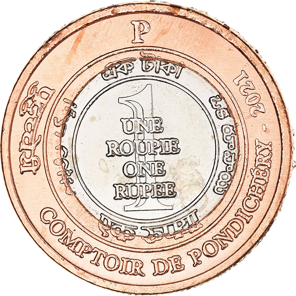 Coin, INDIA-FRENCH, Rupee, 2021, Pondichery, MS(63), Bi-Metallic, KM:New