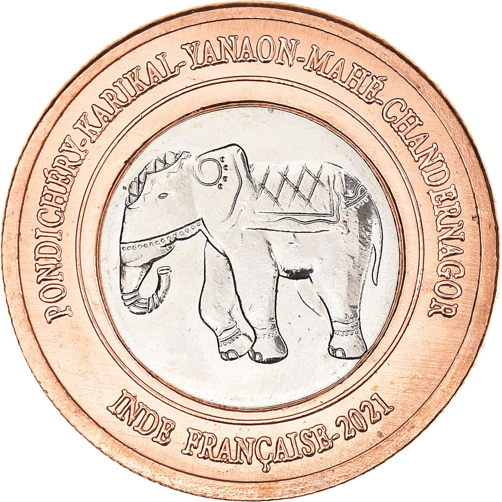Coin, INDIA-FRENCH, Rupee, 2021, Pondichery, MS(63), Bi-Metallic, KM:New