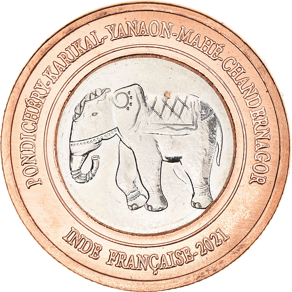 Coin, INDIA-FRENCH, Rupee, 2021, Pondichery, MS(63), Bi-Metallic, KM:New