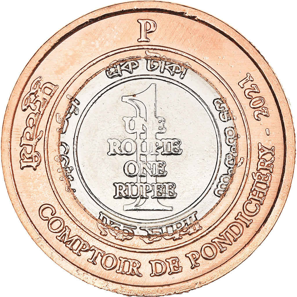 Coin, INDIA-FRENCH, Rupee, 2021, Pondichery, MS(63), Bi-Metallic, KM:New