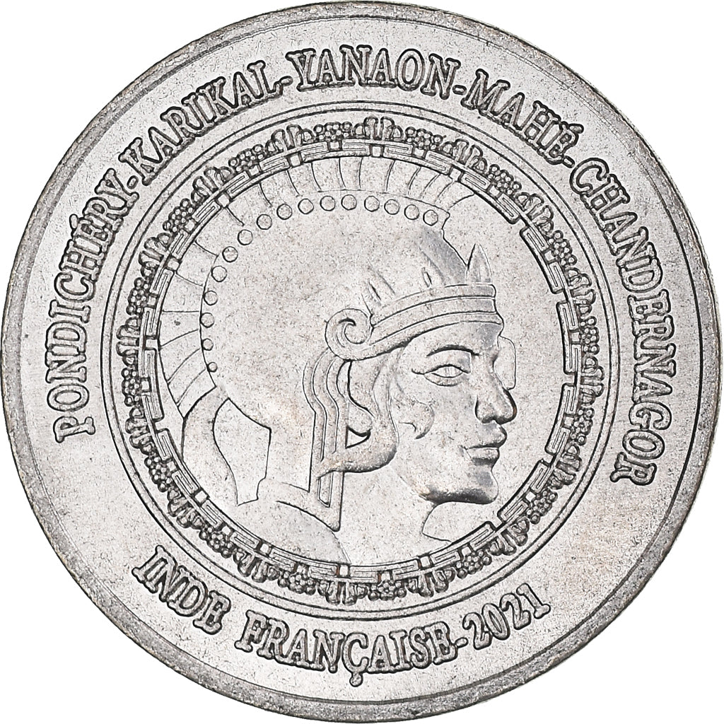 Munten, INDIA-FRANS, 2 Annas, 2021, Pondichery, UNC-, Cupro-nikkel, KM:New