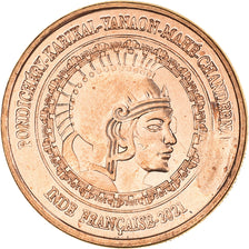 Monnaie, Inde française, 8 Annas, 2021, Pondichery, SPL, Cuivre plaqué acier