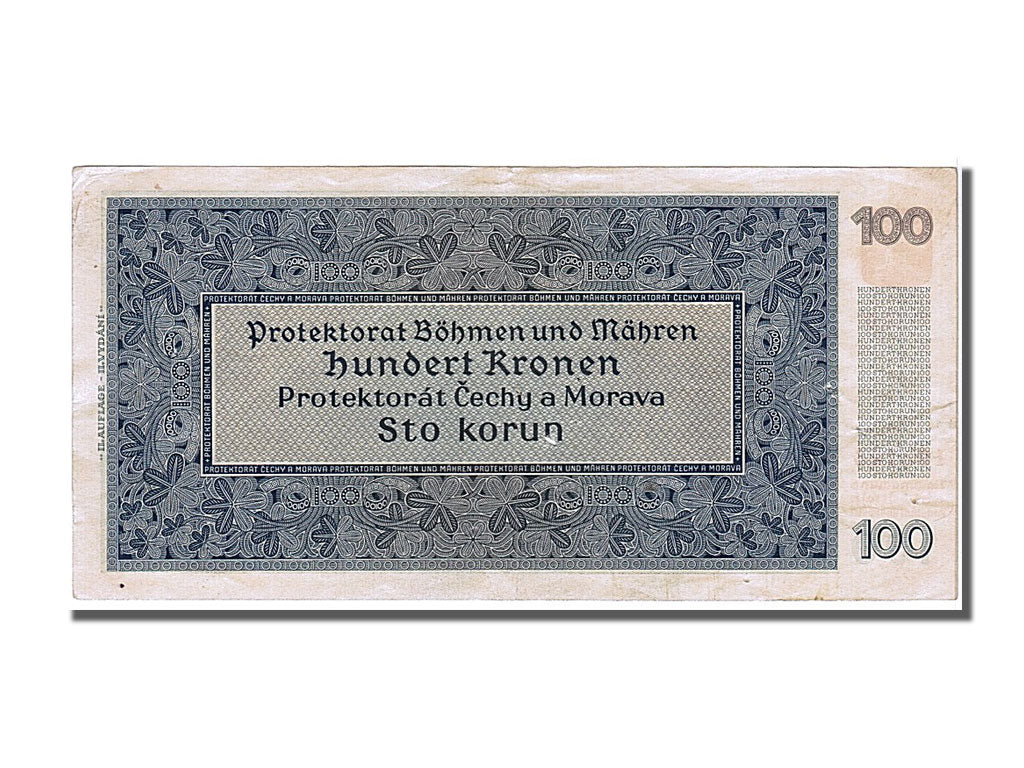 Boemia e Moravia, 100 Korun, 1940, 1940-08-20, BB