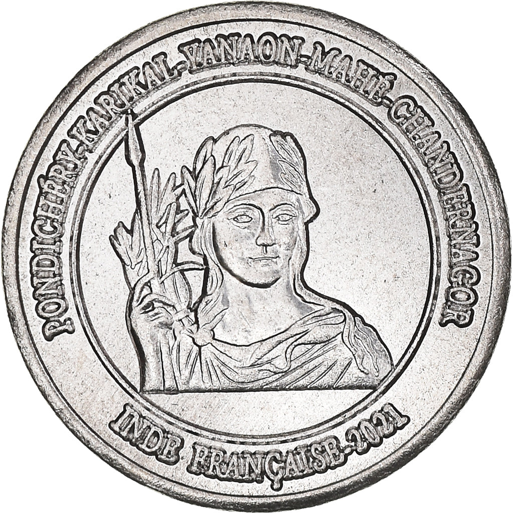 Moneda, INDIA FRANCESA, 1/4 Anna, 2021, Pondichery, SC, Cobre - níquel, KM:New