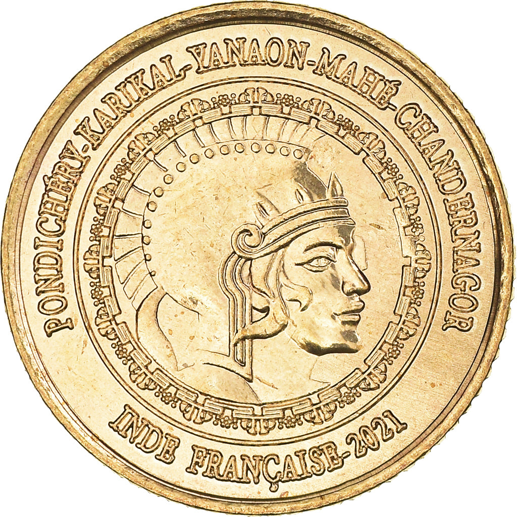 Münze, INDIA-FRENCH, 4 Annas., 2021, Pondichery, UNZ, Messing, KM:New