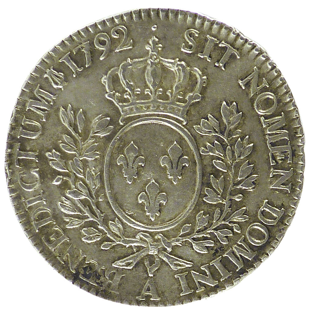 Francia, Louis XVI, 1/2 Écu, 1/2 ECU, 44 Sols, 1792, Paris, BB, Argento, KM:...