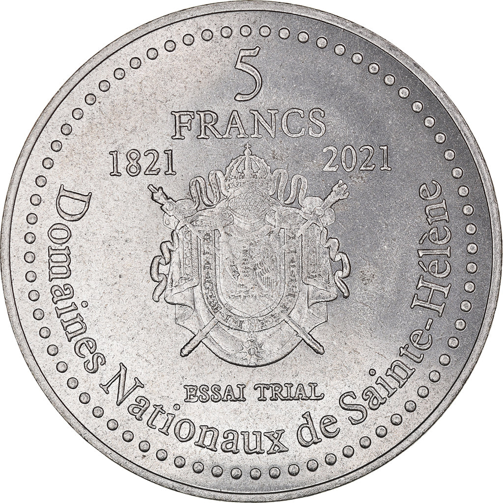 Moeda, França, Essai fantaisie, 5 Francs, 2021, ST Hélène.Napoléon, MS(63)