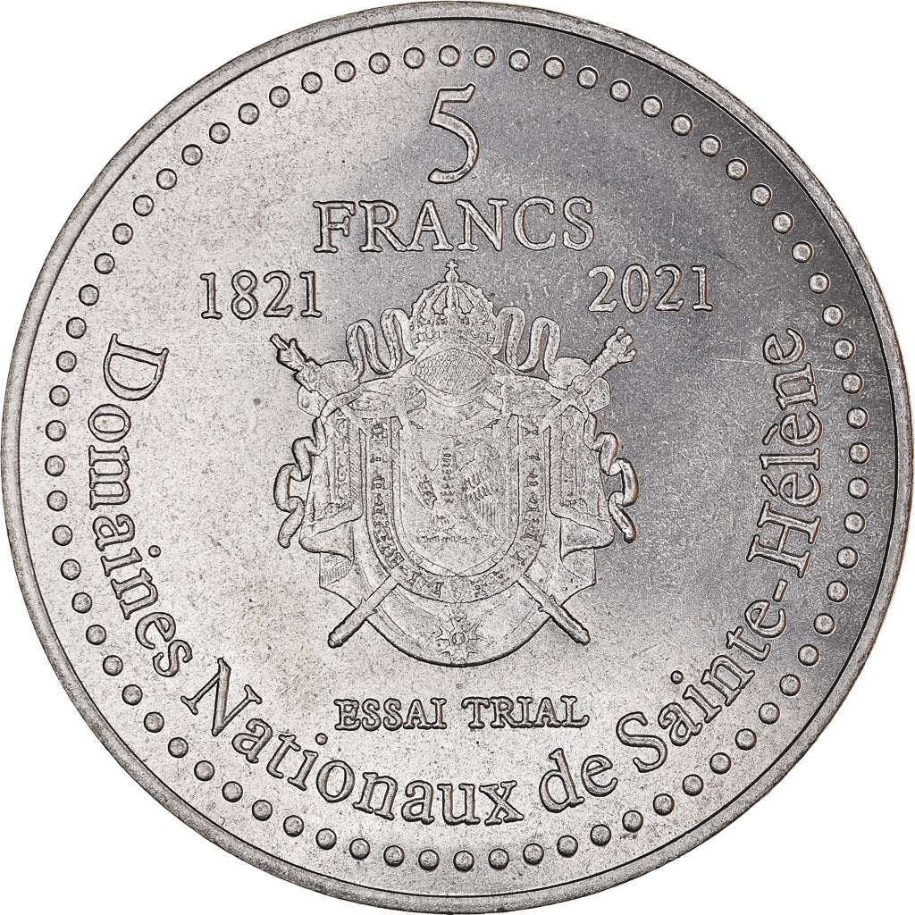 Moneda, Francia, Essai fantaisie, 5 Francs, 2021, ST Hélène.Napoléon, SC