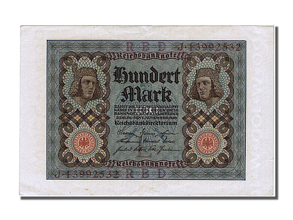 Banknote, Germany, 100 Mark, 1920, 1920-11-01, AU(55-58)