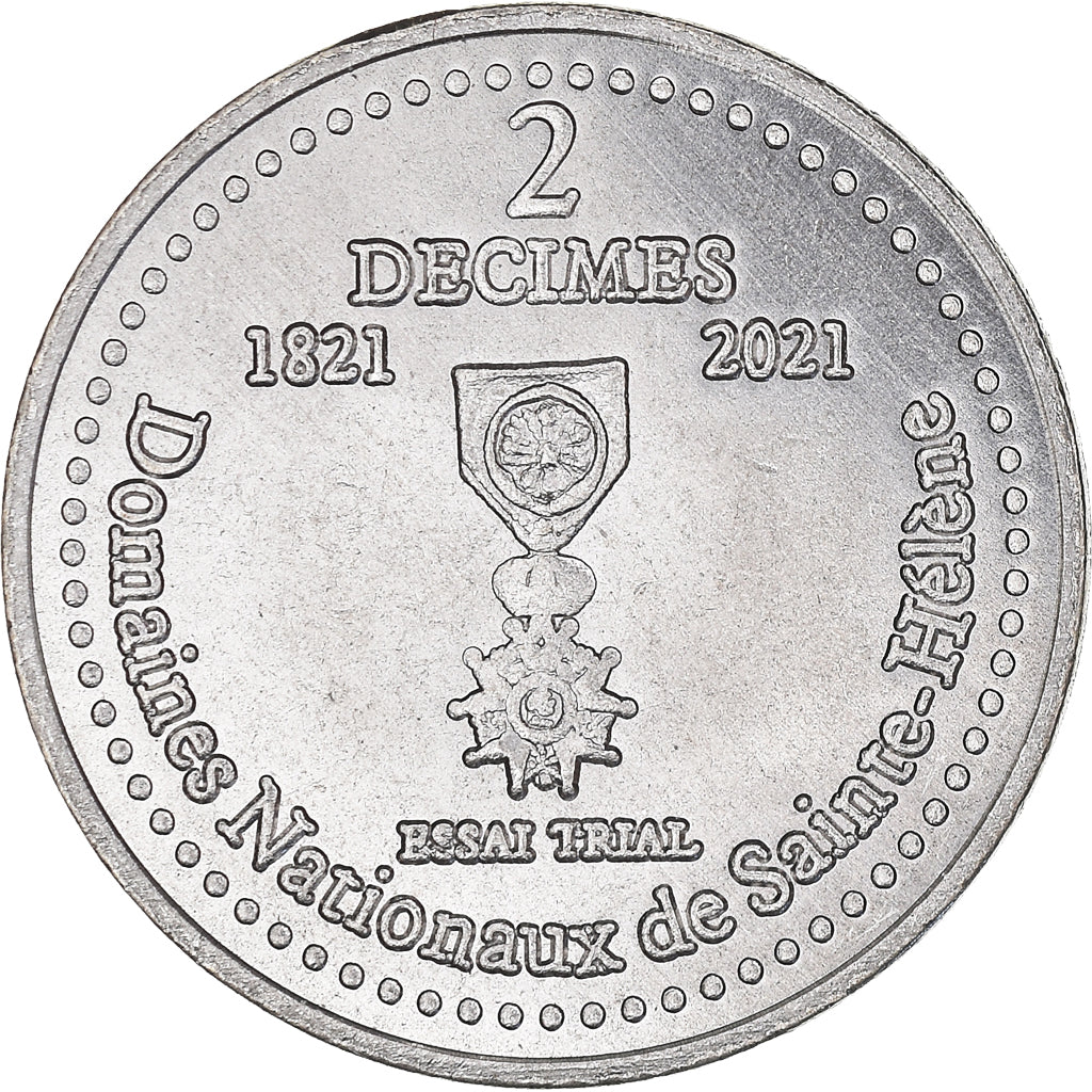 Munten, Frankrijk, Essai fantaisie, 2 Décimes, 2021, ST Hélène.Napoléon