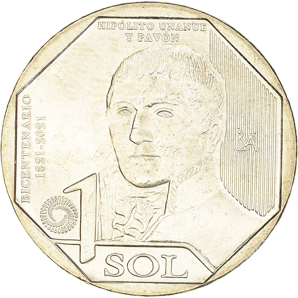 Moneda, Perú, Hipólito Unanue y Pavón, Sol, 2021, SC, Nickel brass, KM:New