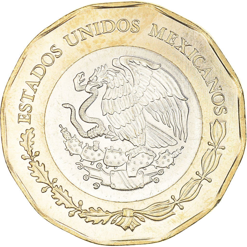 Coin, Mexico, Emiliano Zapata Salazar, 20 Pesos, 2019, MS(63), Bimétallique :