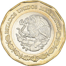 Coin, Mexico, Emiliano Zapata Salazar, 20 Pesos, 2019, MS(63), Bimétallique :