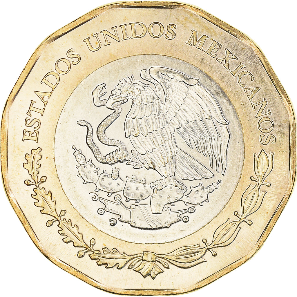 Coin, Mexico, Chute de Mexico-Tenochtitlan, 20 Pesos, 2021, MS(63)