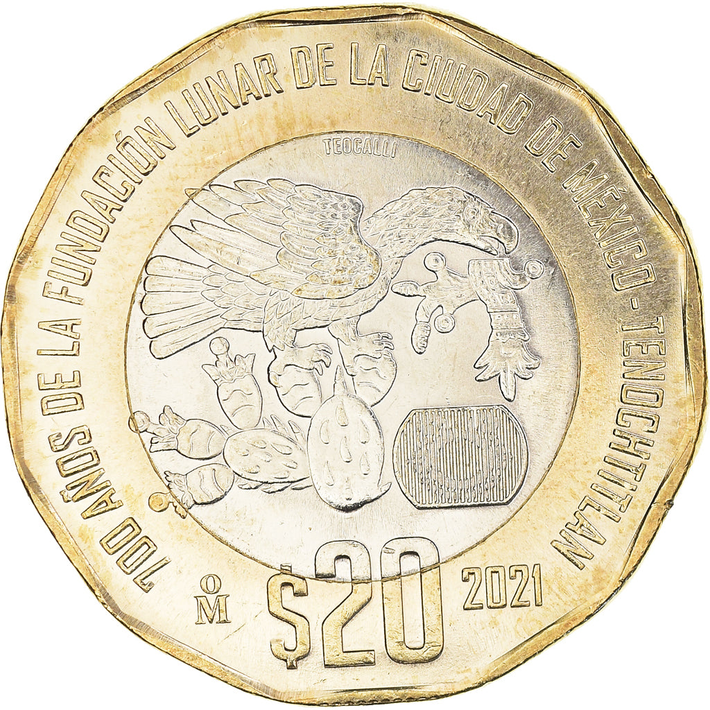 Moneta, Messico, Foundation of Mexico-Tenochtitlan, 20 Pesos, 2021, Mexico, SPL