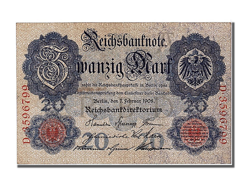 Banknote, Germany, 20 Mark, 1908, 1914-02-07, EF(40-45)