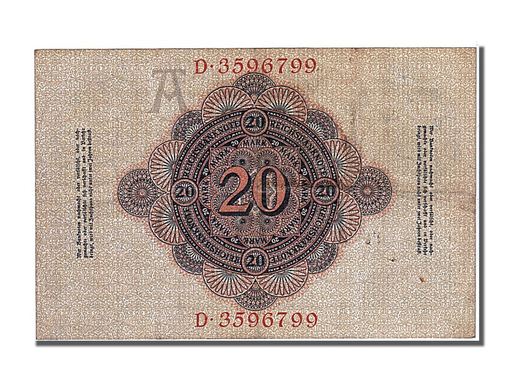 Banknote, Germany, 20 Mark, 1908, 1914-02-07, EF(40-45)