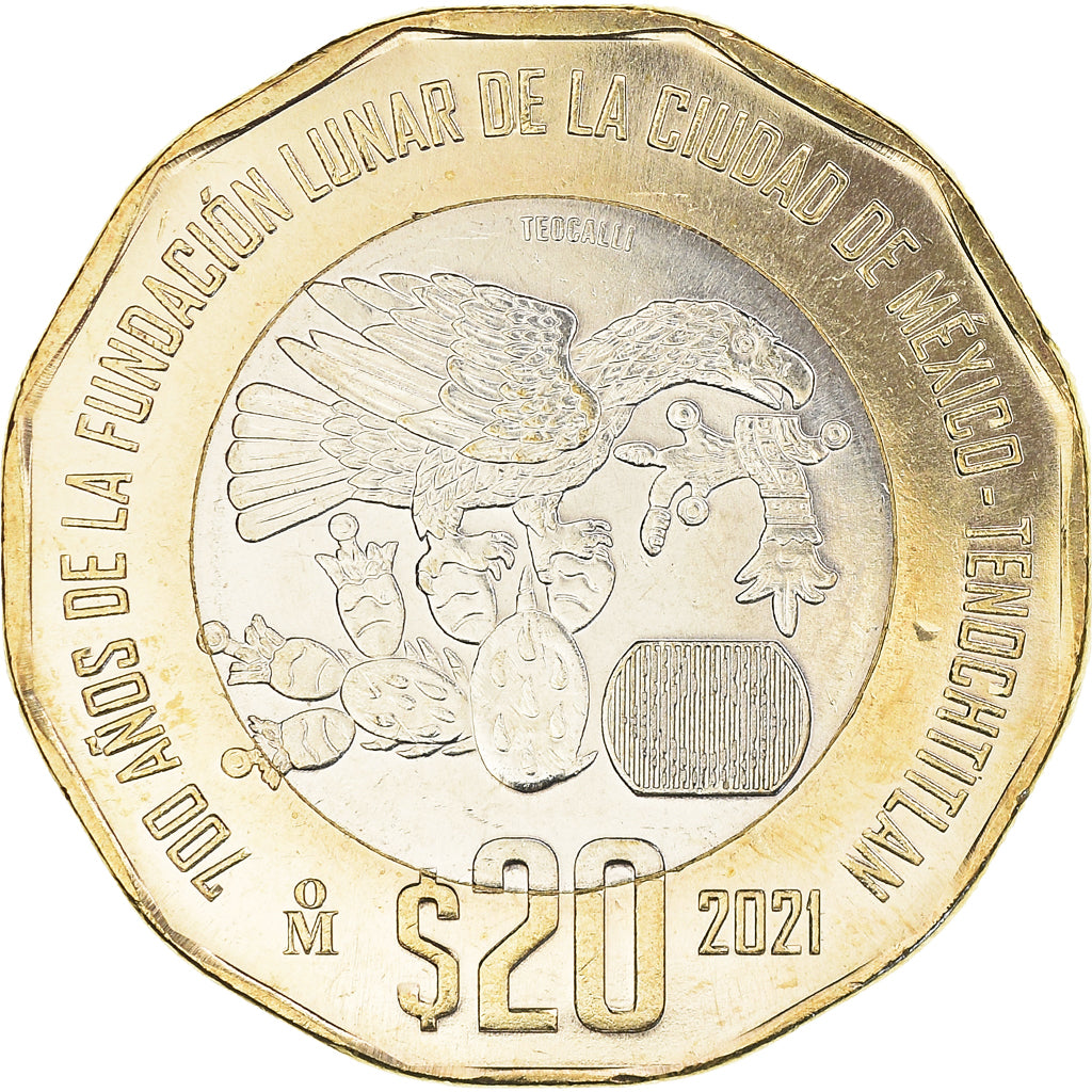 Münze, Mexiko, Foundation of Mexico-Tenochtitlan, 20 Pesos, 2021, Mexico, UNZ