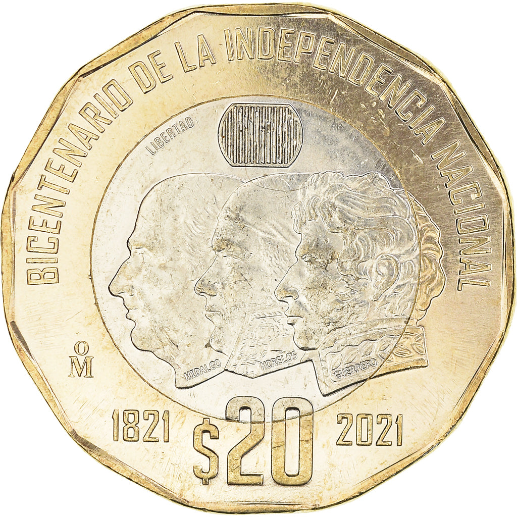 Coin, Mexico, Bicentenaire de l'indépendance de Mexico, 20 Pesos, 2021, Mexico