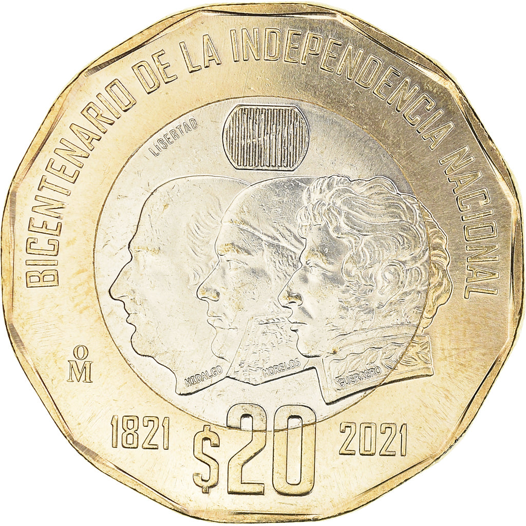 Coin, Mexico, Bicentenaire de l'indépendance de Mexico, 20 Pesos, 2021, Mexico