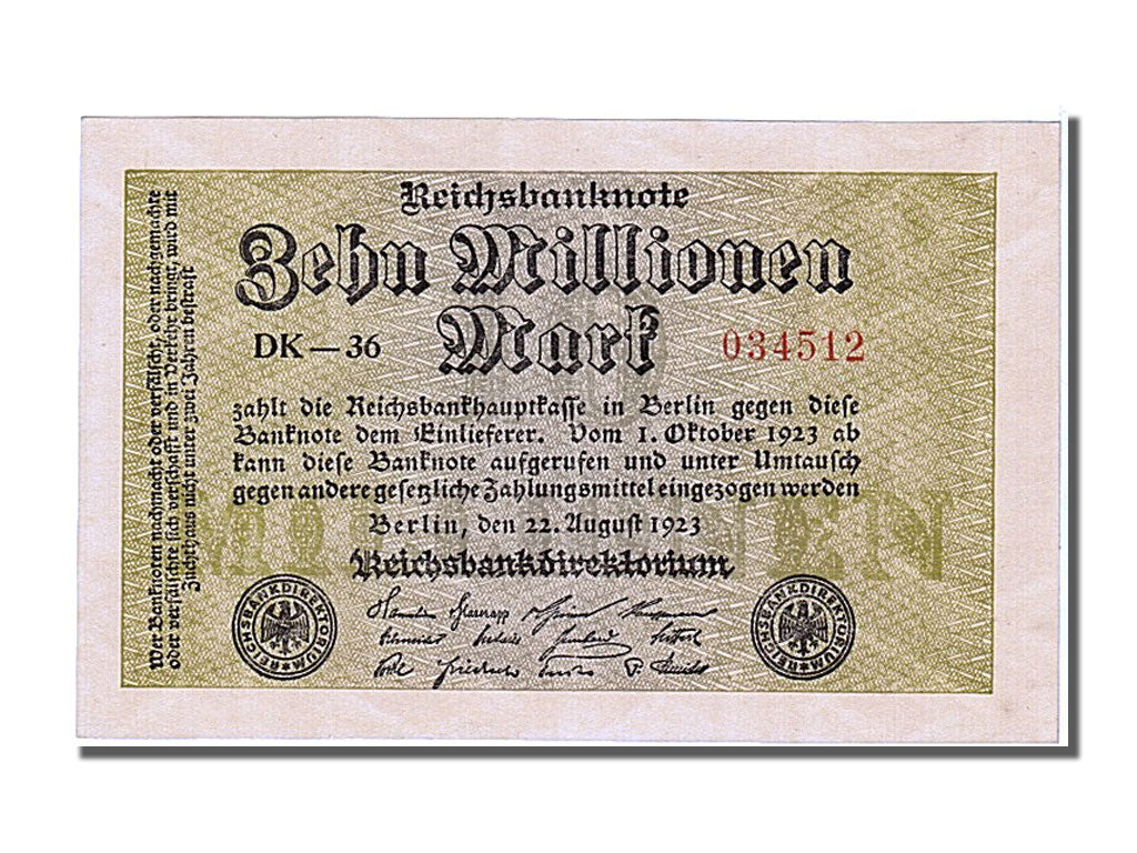 Banknote, Germany, 10 Millionen Mark, 1923, 1923-08-22, UNC(65-70)