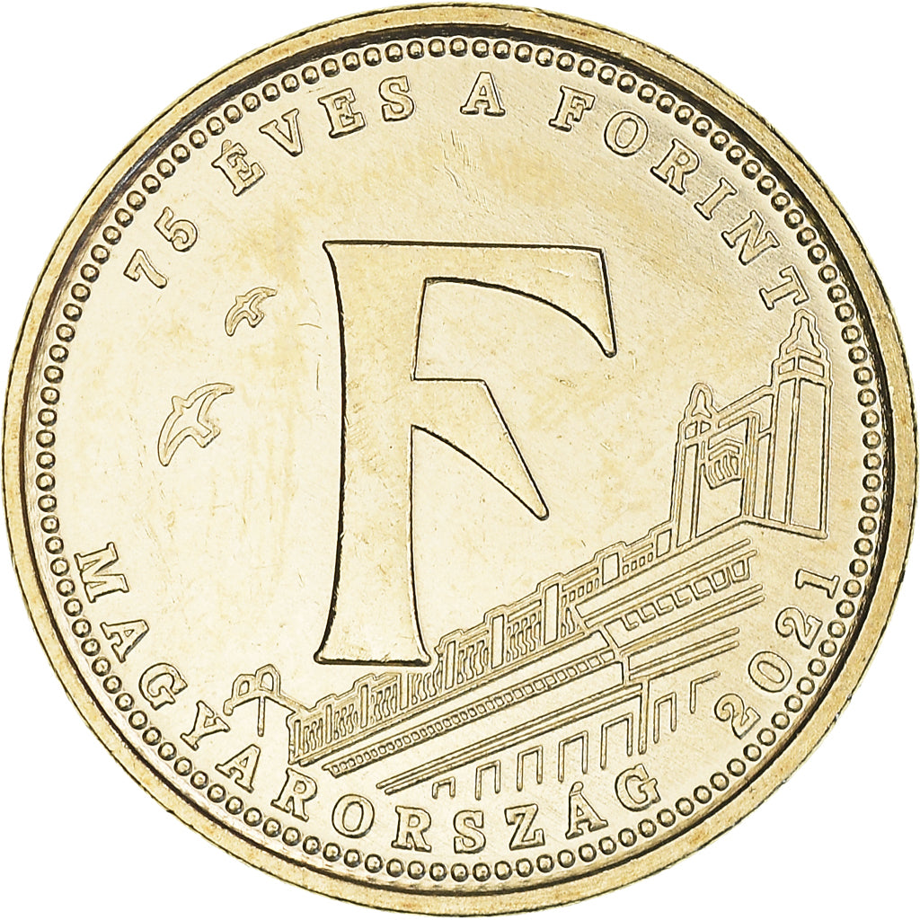 Moneta, Węgry, 75e anniversaire - Forint, 5 Forint, 2021, F., MS(63), laiton