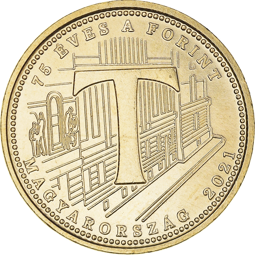 Coin, Hungary, 75e anniversaire - Forint, 5 Forint, 2021, T., MS(63), laiton