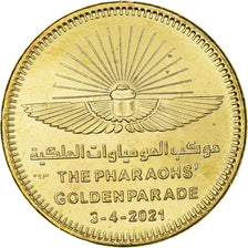 Coin, Egypt, Parade dorée des Pharaons, 50 Piastres, 2021, MS(63), Acier