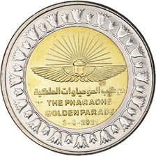 Coin, Egypt, Parade dorée des Pharaons, Pound, 2021, MS(63), Bimétallique :