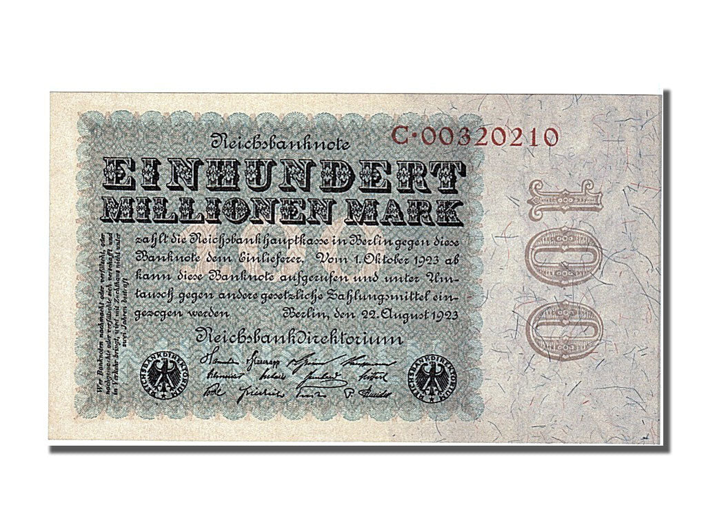 Banknote, Germany, 100 Millionen Mark, 1923, 1923-08-22, UNC(65-70)