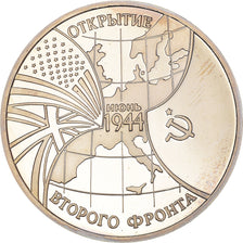 Coin, Russia, Normandy Invasion, 3 Roubles, 1994, BE, MS(63), Copper-nickel