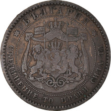 Münze, Bulgarien, Alexander  I, 10 Stotinki, 1881, S+, Bronze, KM:3
