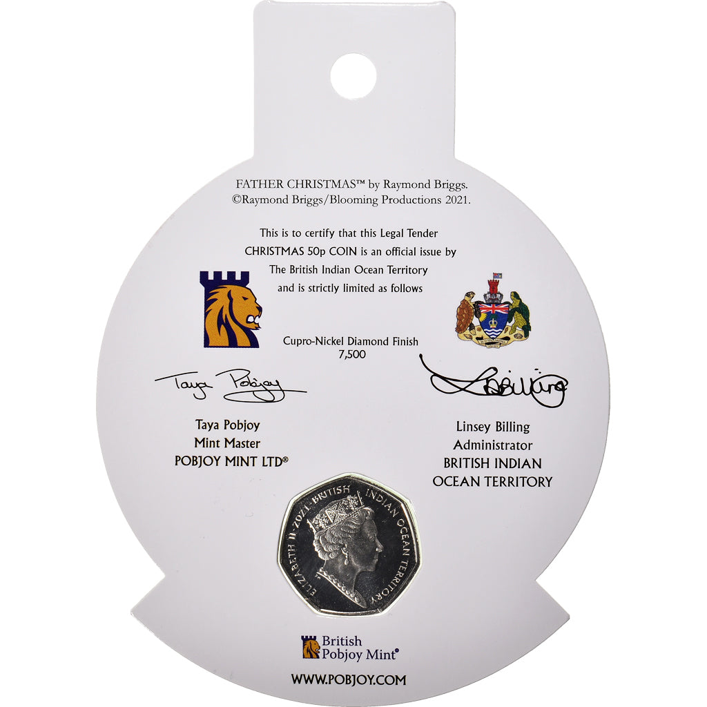 Münze, British Indian Ocean, Père Noël, 50 Pence, 2021, Pobjoy Mint, STGL
