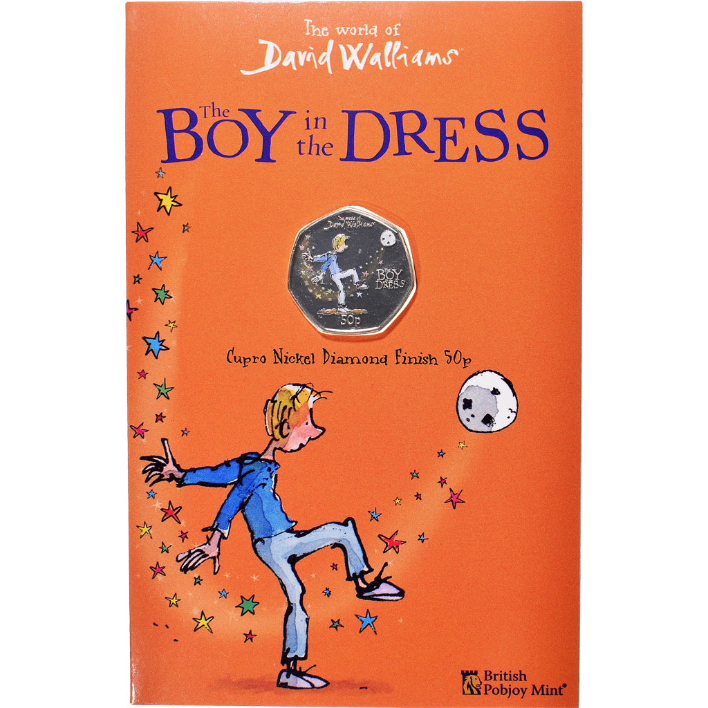 Coin, Gibraltar, The Boy in the Dress, 50 Pence, 2021, Pobjoy Mint, Colorized