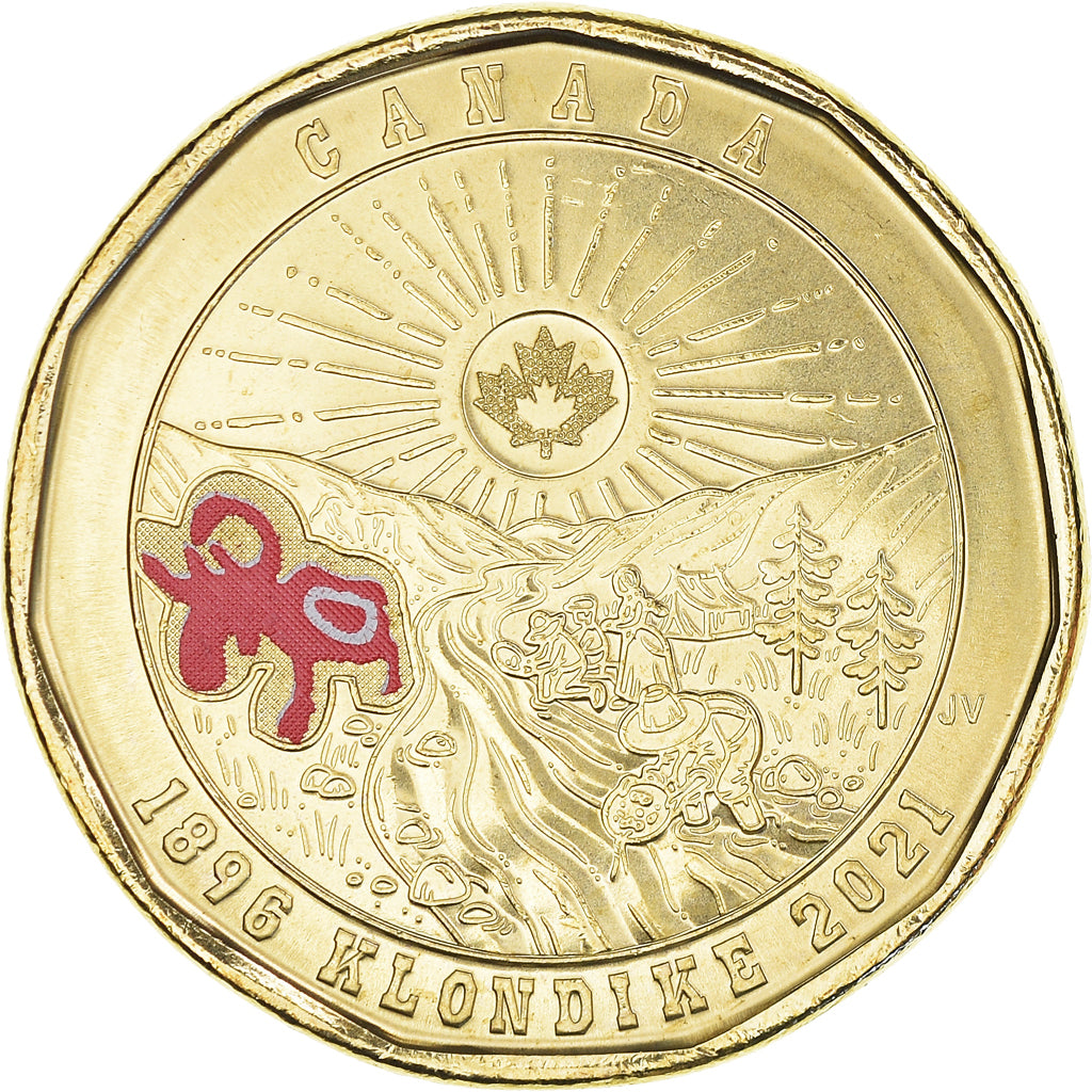 Coin, Canada, 125e anniversaire de la ruée vers l'or du Klondike, Dollar, 2021