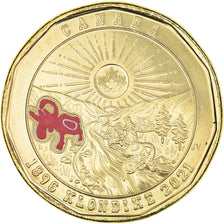 Coin, Canada, 125e anniversaire de la ruée vers l'or du Klondike, Dollar, 2021