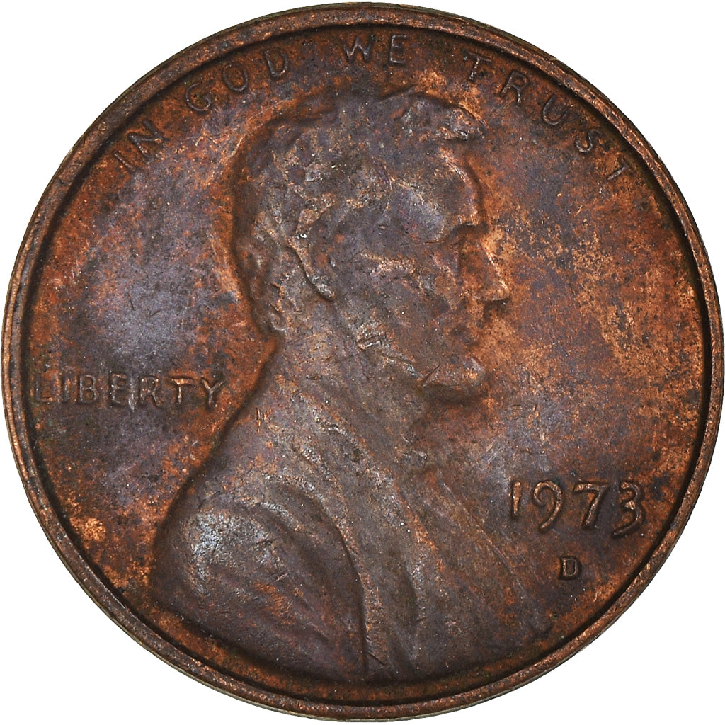 Monnaie, États-Unis, Lincoln Cent, Cent, 1973, U.S. Mint, Denver, TB, Laiton