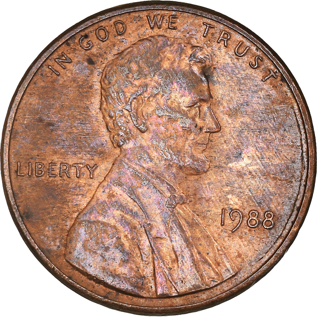 Moneda, Estados Unidos, Lincoln Cent, Cent, 1988, U.S. Mint, Philadelphia, MBC