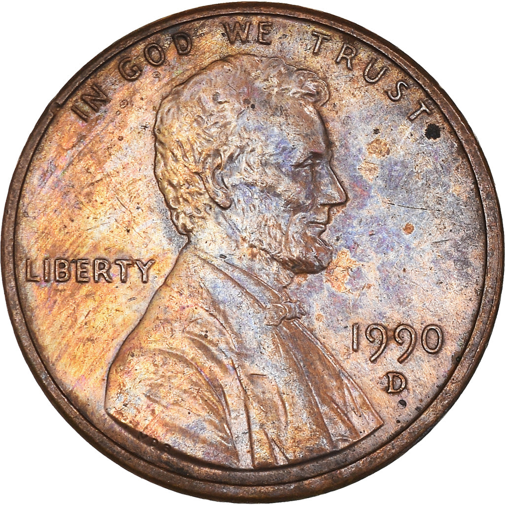 Monnaie, États-Unis, Lincoln Cent, Cent, 1990, U.S. Mint, Denver, TTB, Copper