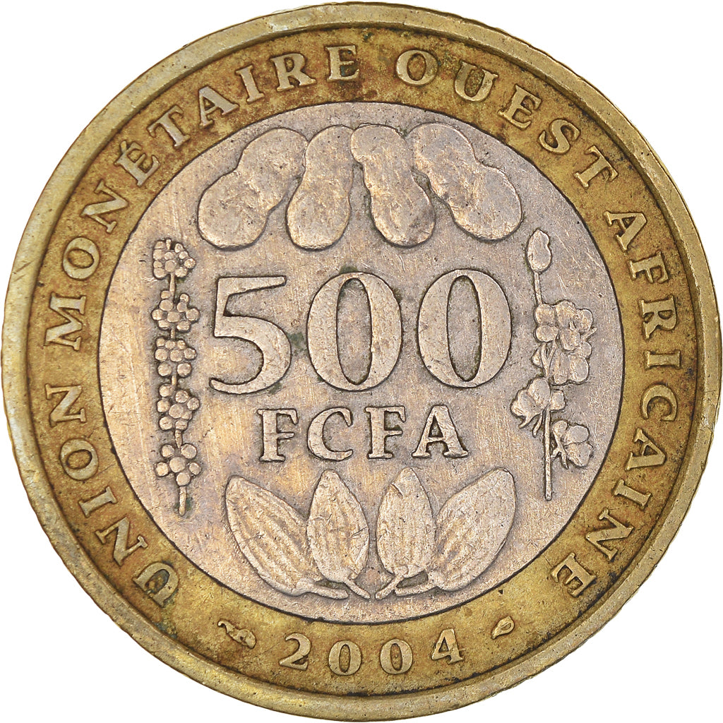 Coin, West African States, 500 Francs, 2004, VF(30-35), Bi-Metallic, KM:15