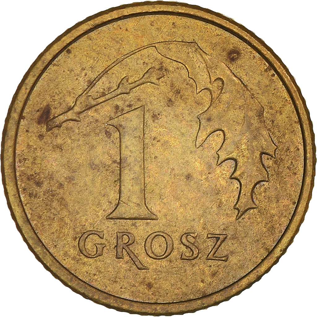 Münze, Polen, Grosz, 2002, Warsaw, S+, Messing, KM:276