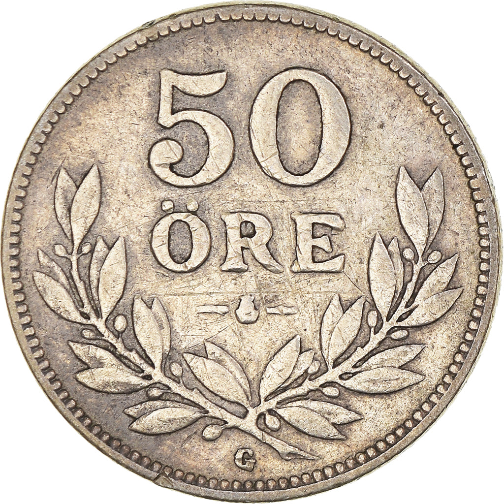 Coin, Sweden, Gustaf V, 50 Öre, 1939, EF(40-45), Silver, KM:788