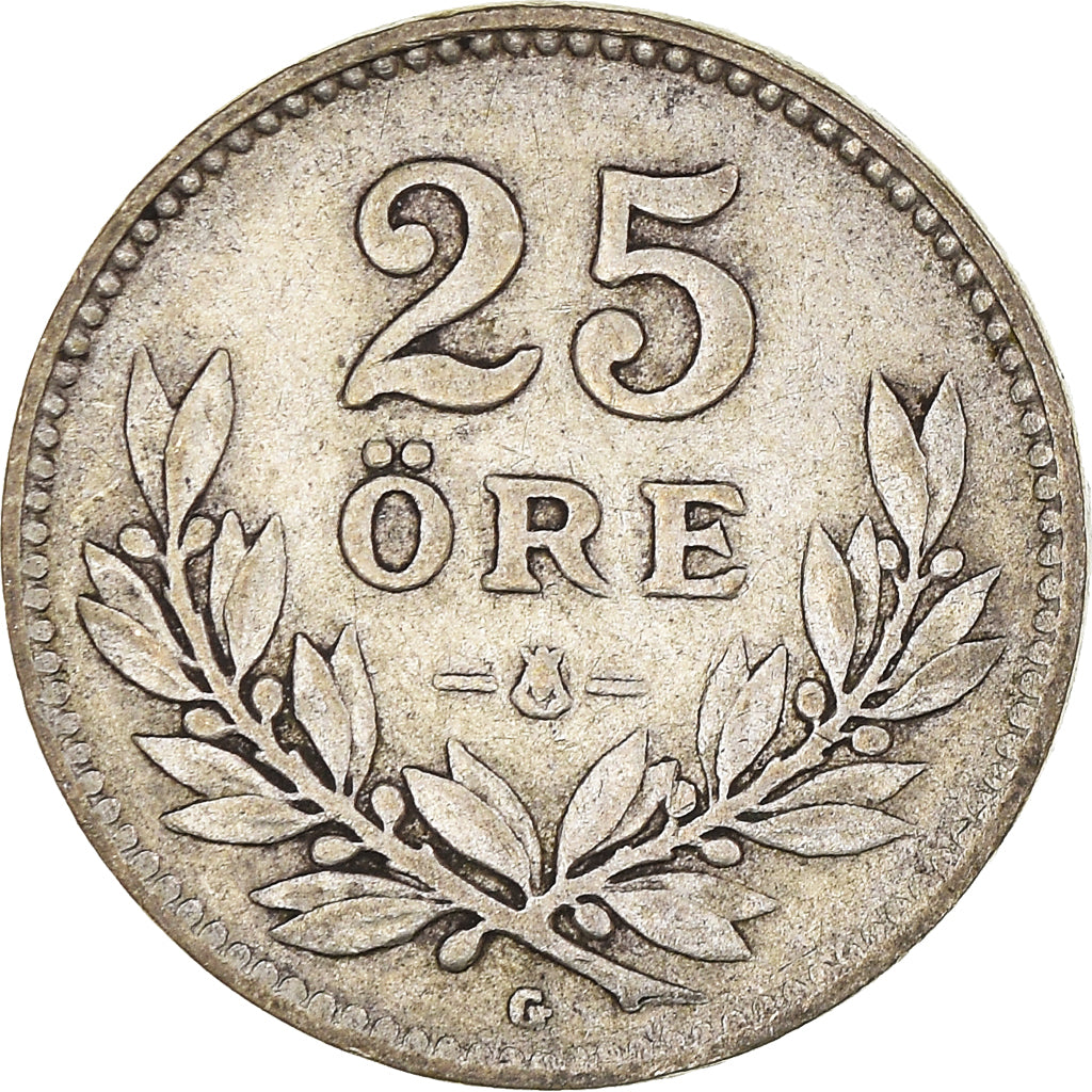 Coin, Sweden, Gustaf V, 25 Öre, 1938, EF(40-45), Silver, KM:785