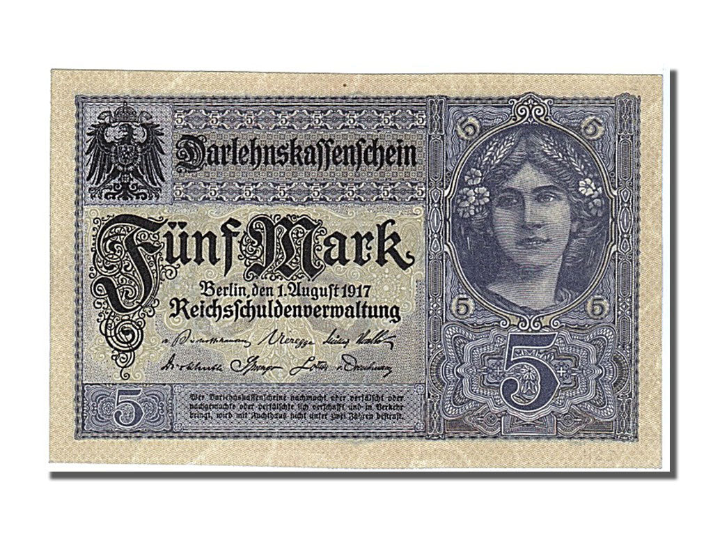 Germany, 5 Mark, 1917, KM #56b, 1917-08-01, UNC(65-70), S