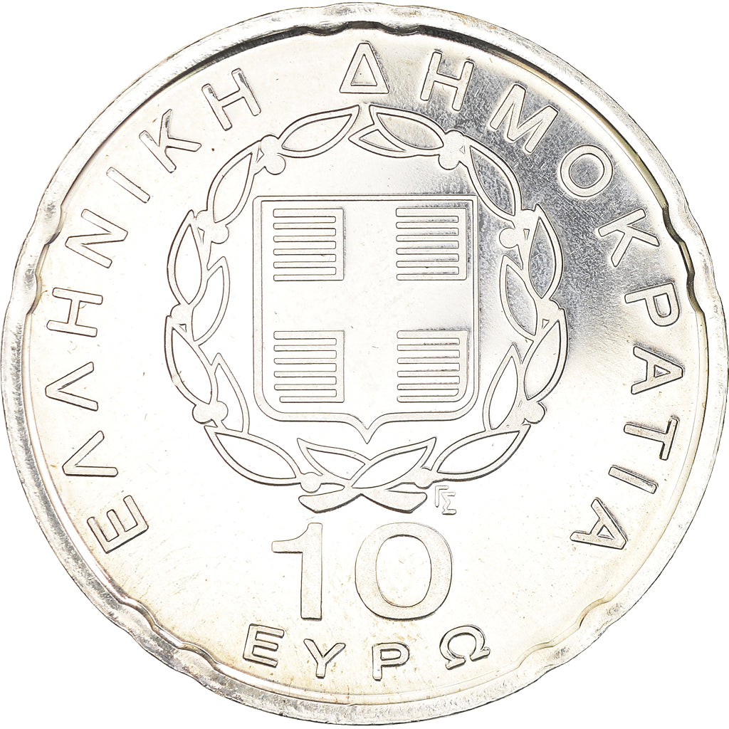 Grèce, 10 Euro, Présidence de l'UE, 2003, Athènes, SPL, Argent, KM:208