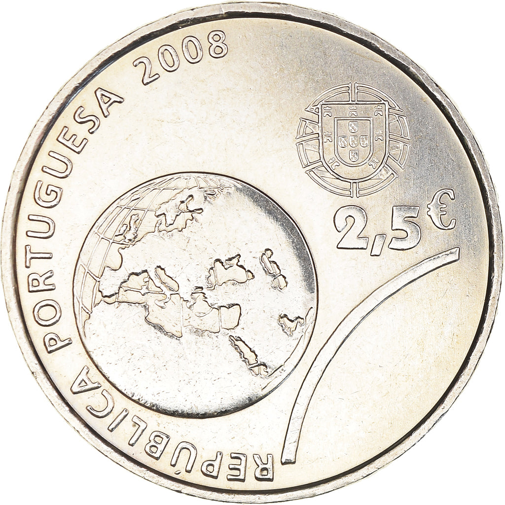 Portugal, 2-1/2 Euro, 2008, Lisbon, AU(55-58), Miedź-Nikiel, KM:790
