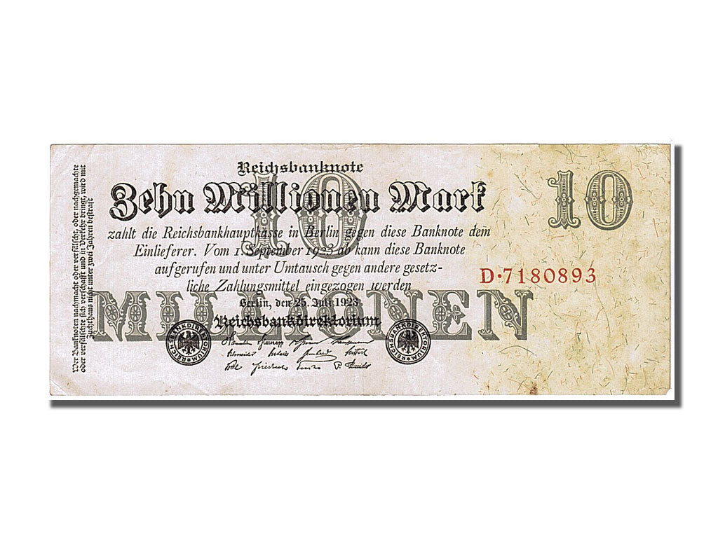 Banknote, Germany, 10 Millionen Mark, 1923, 1923-07-25, AU(50-53)